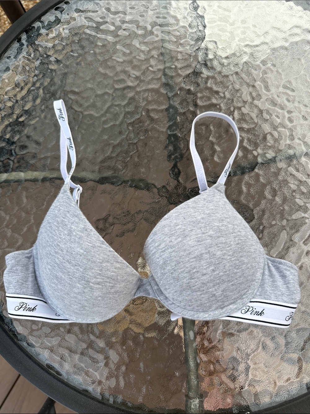 PINK Victoria's Secret Heather Gray Lightly Padded T-Shirt Bra